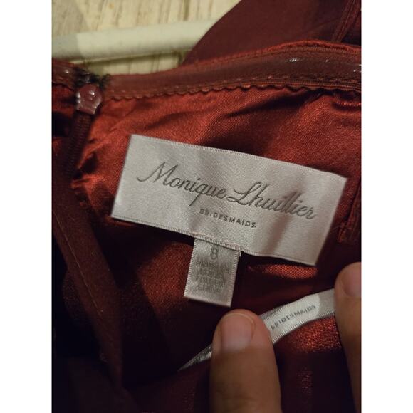 Monique Lhullier Women's Long Sweetheart Formal Dress Size 8 Tulip Hem - Picture 11 of 14